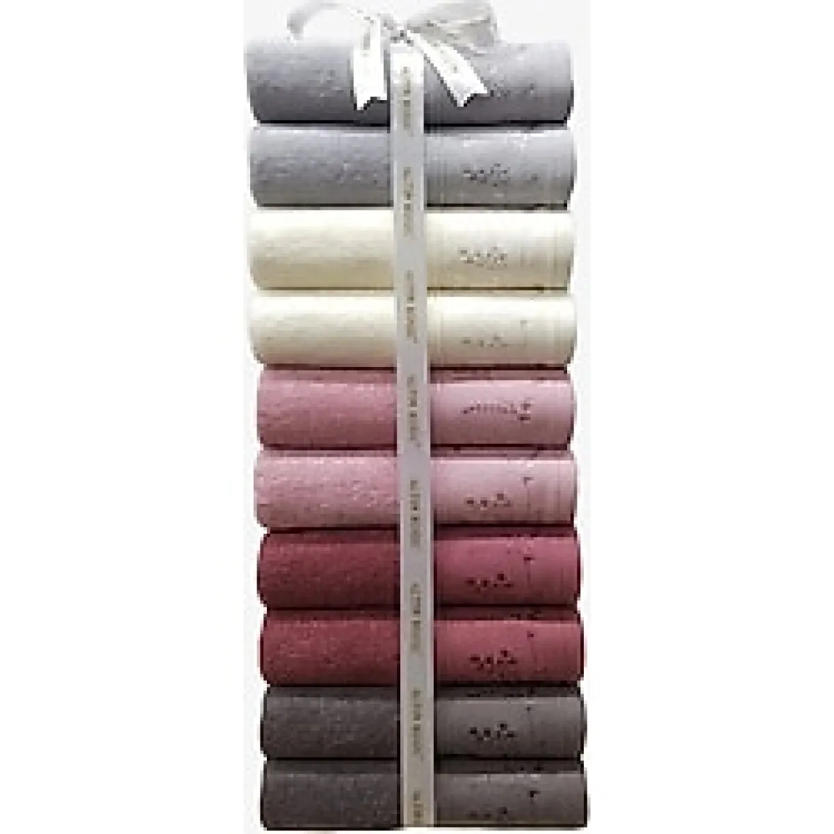 Özdilek Ditsy Havlu 10 Adet - Antrasit Mürdüm Pembe Krem Gri - 50 x 80 cm