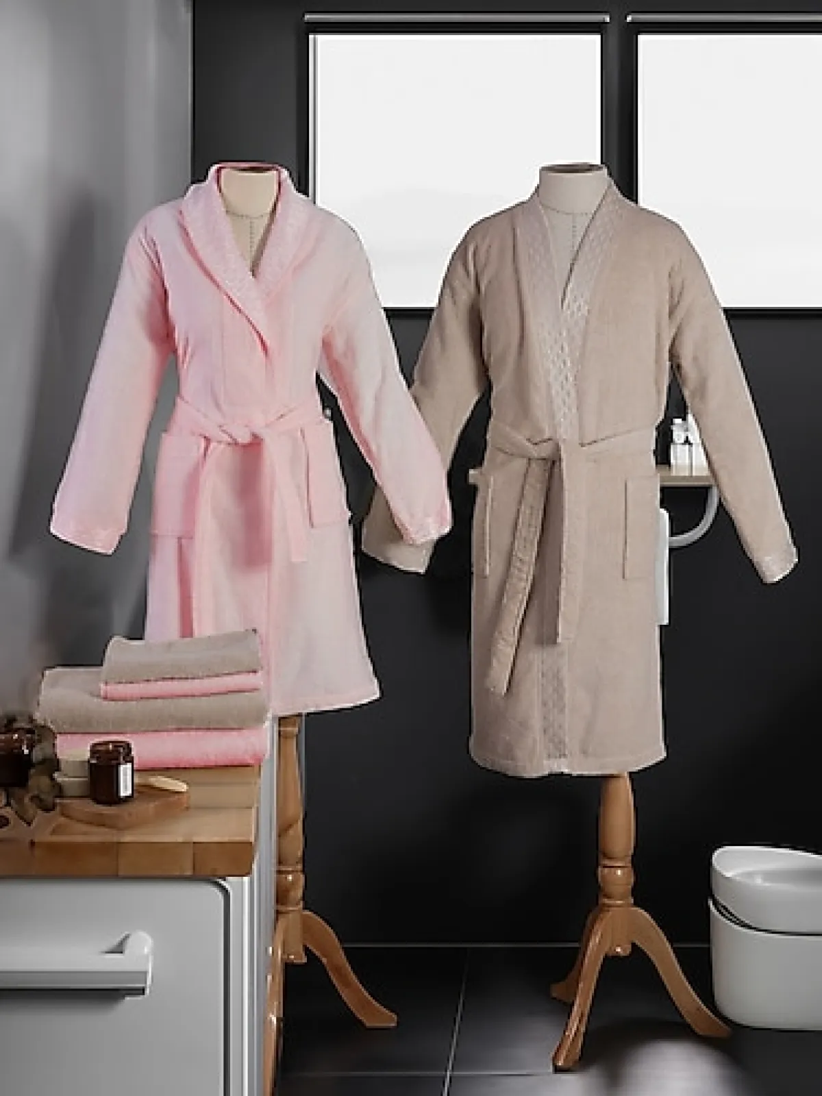 Özdilek Elissa Taş Pudra Aile Bornoz Takımı