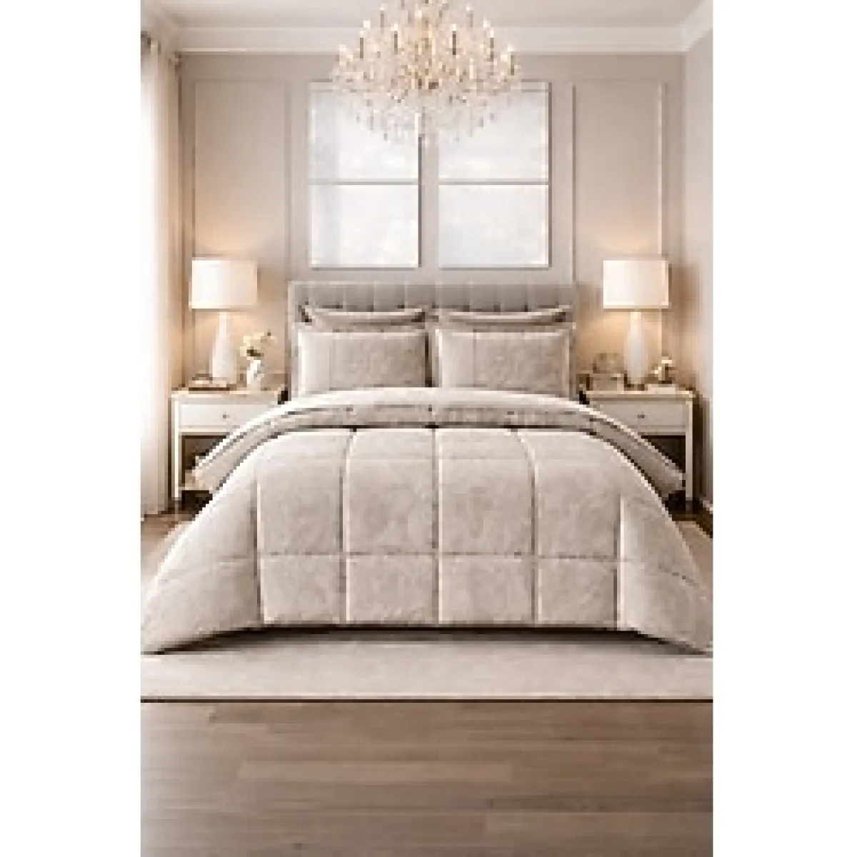 Özdilek Nostalgic Çift Kişilik Uyku Seti Bej %100 Pamuk Desenli 195x215 cm Konforlu Yorgan