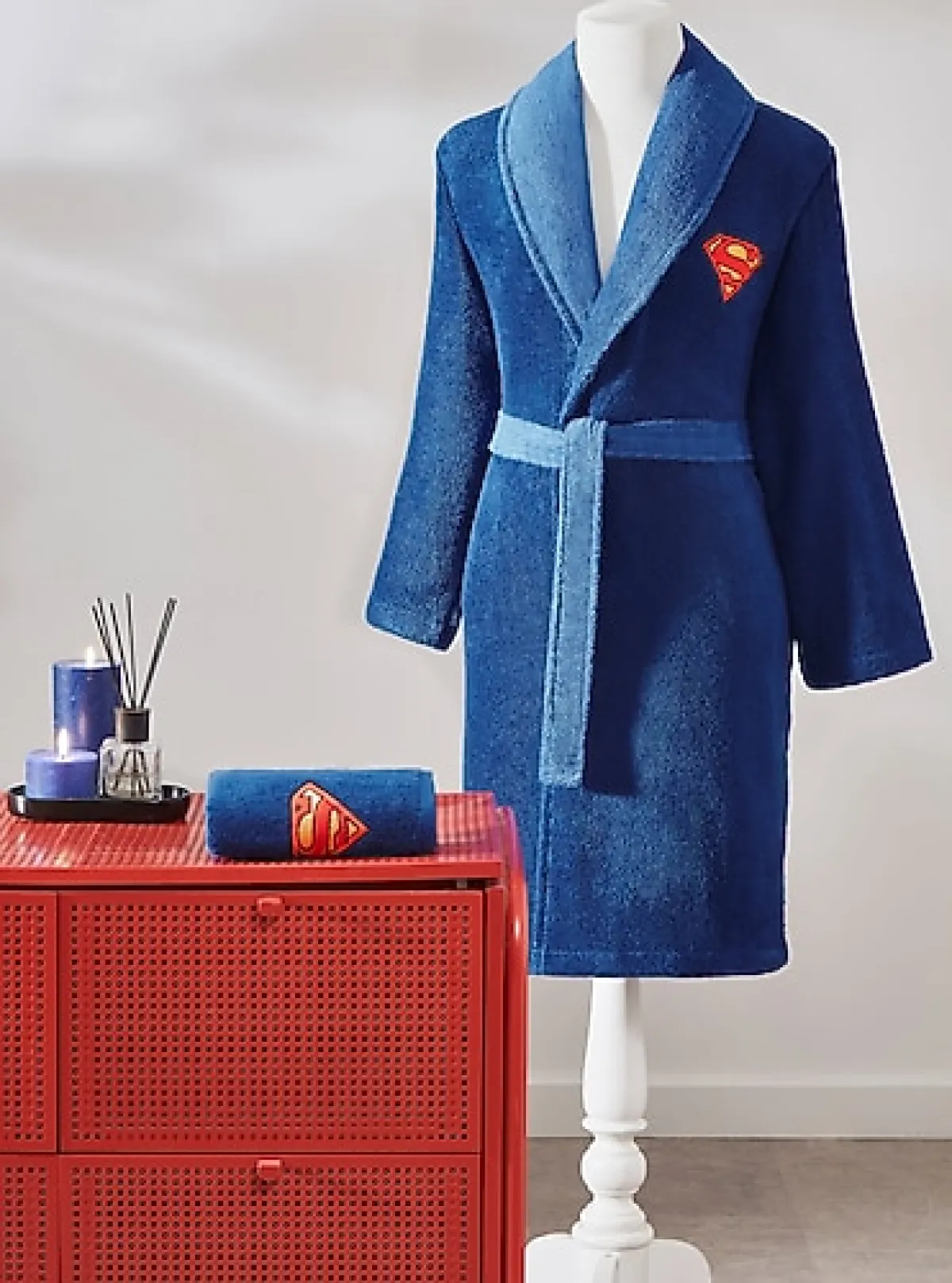 Özdilek Superman Hero Lisanslı Şal Yaka Bornoz Takımı