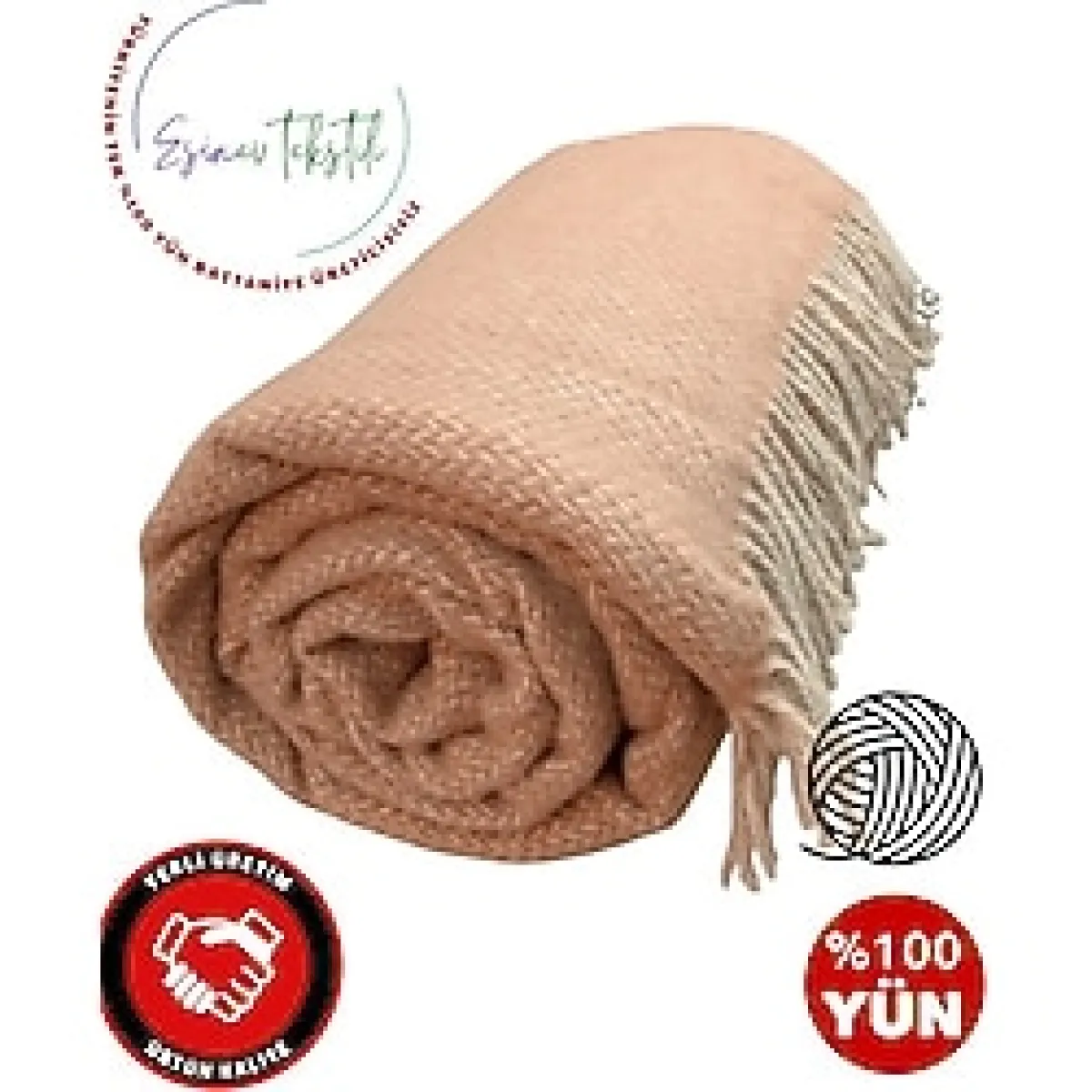 Özyün Çift Kişilik Yün Battaniye %100 Yün & 180 x 220