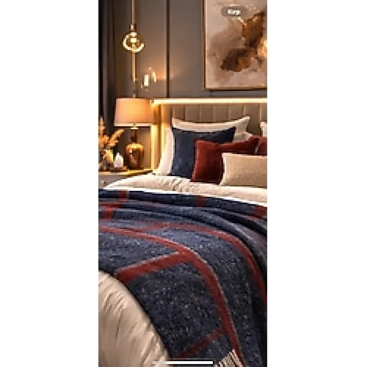 Özyün %100 Doğal Tek Kişilik Yün Battaniye 160X220CM - Kalın Dokulu Ekose - Siyah Lacivert - Kışlık Tv Battaniyesi-Koltuk -Kamp - Kırmızı - Lacivert - 160 x 220 cm