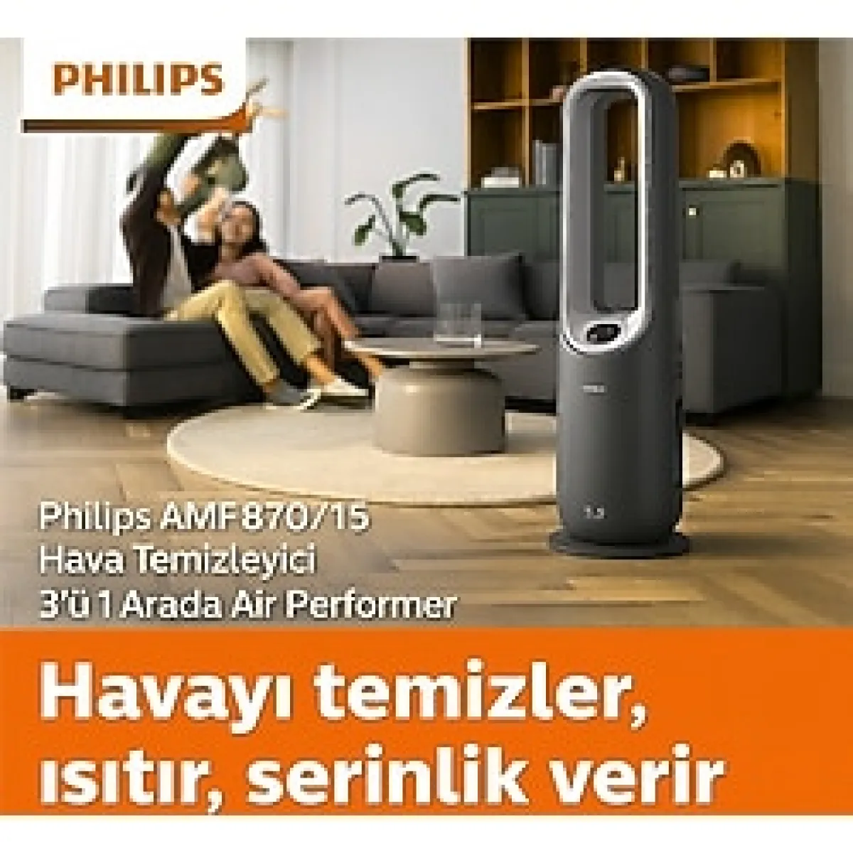 Philips Air Performer 8000 Serisi 3'ü 1 Arada Hava Temizleyici + Sinbo SK-8029 Cam Kettle Hediye - Füme