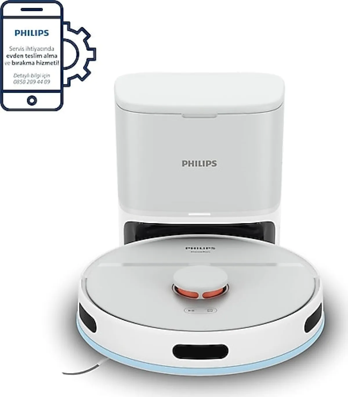 Philips HomeRun 2000 Serisi XU2100/20 Beyaz Çöp İstasyonlu Akıllı Robot Süpürge