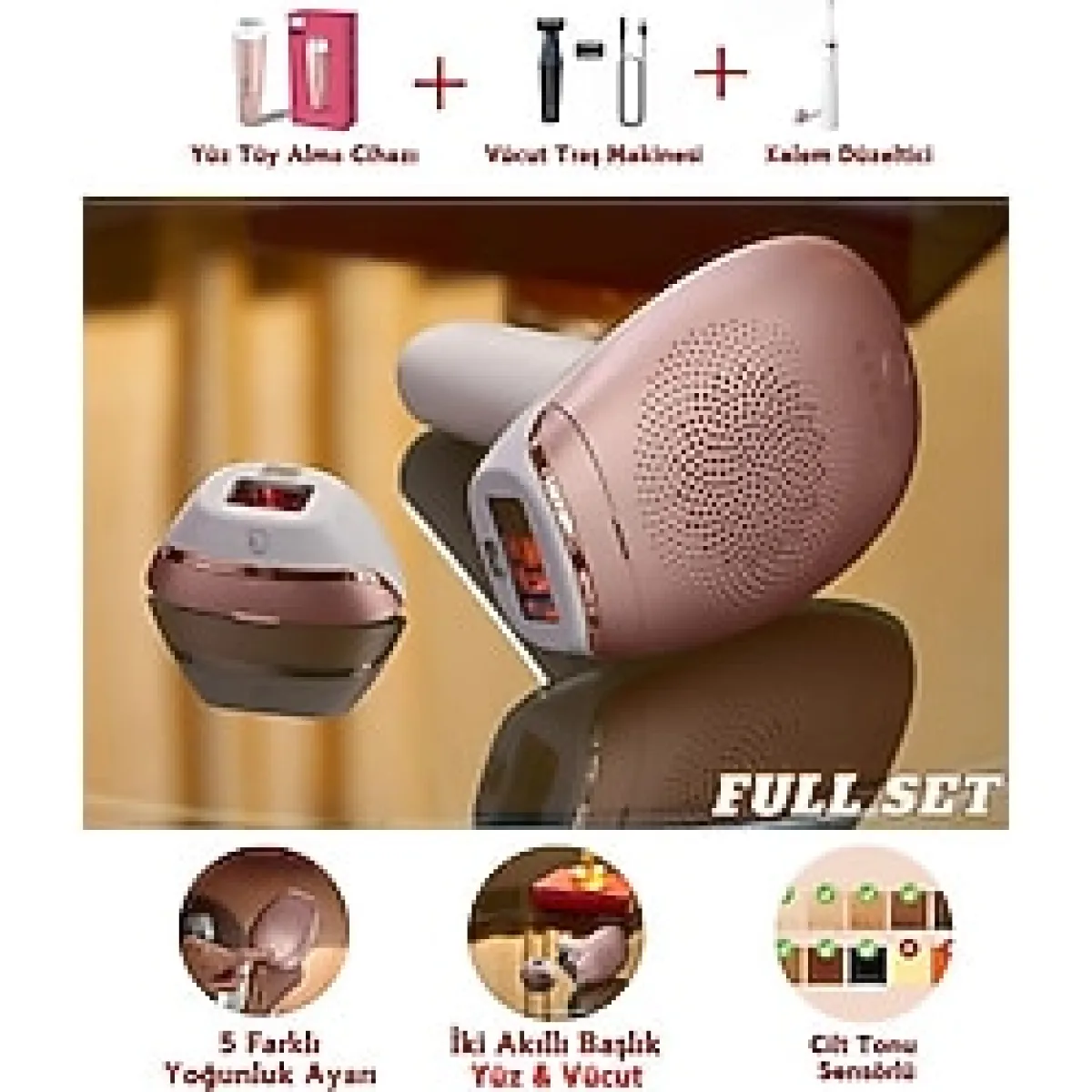 Philips Lumea Ipl 5 Kademeli 2 Akıllı Başlıklı (Yüz & Vücut ) Premium Epilasyon Tüy Alma Cihazı Full Set Nazik ve Etkili Uygulama Onerous Lambader - Beyaz