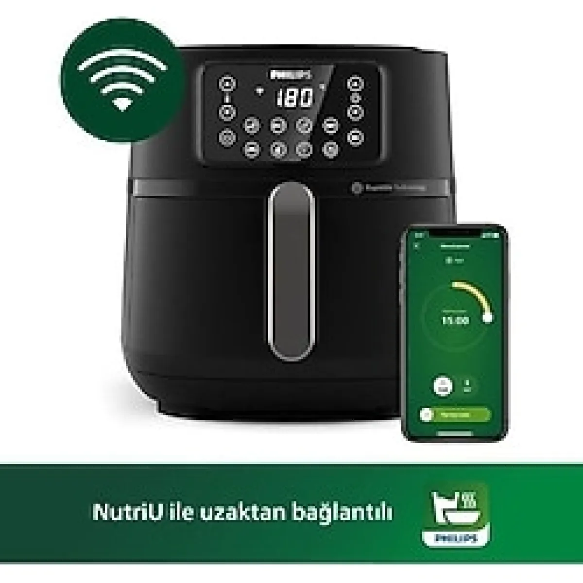 Philips Xxl Airfryer Fritöz, Uzaktan Bağlantı, 1.4 Kg, 7.2 L Kapasite (Aksesuar Hediyeli) - Siyah