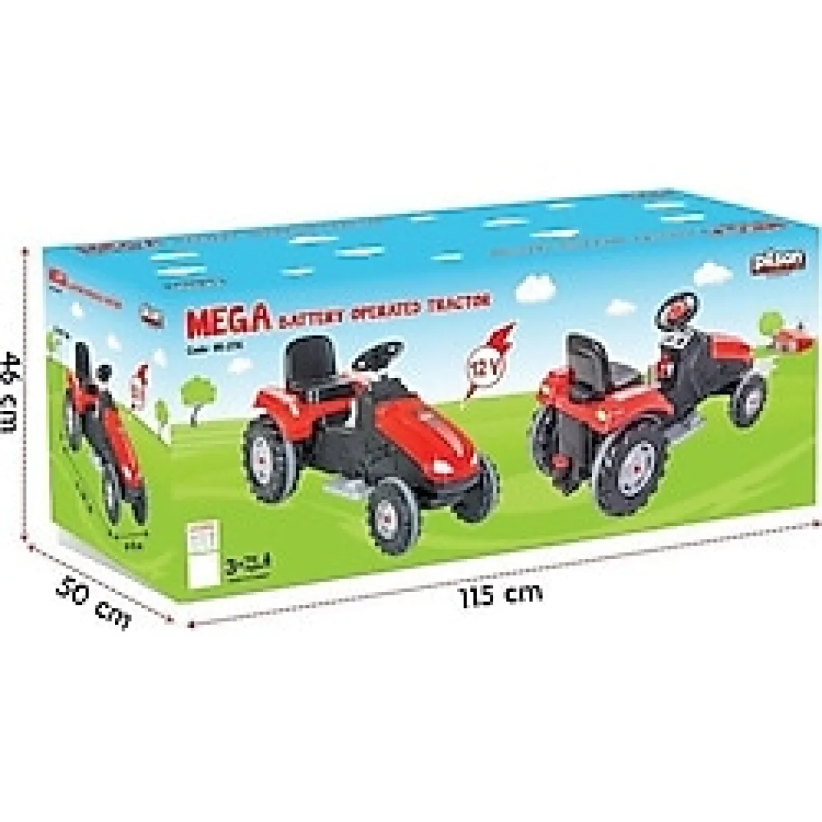 Pilsan 05 276 Pilsan, Yeşil Mega Traktör 12 Volt Akülü +3 Yaş - Renkli