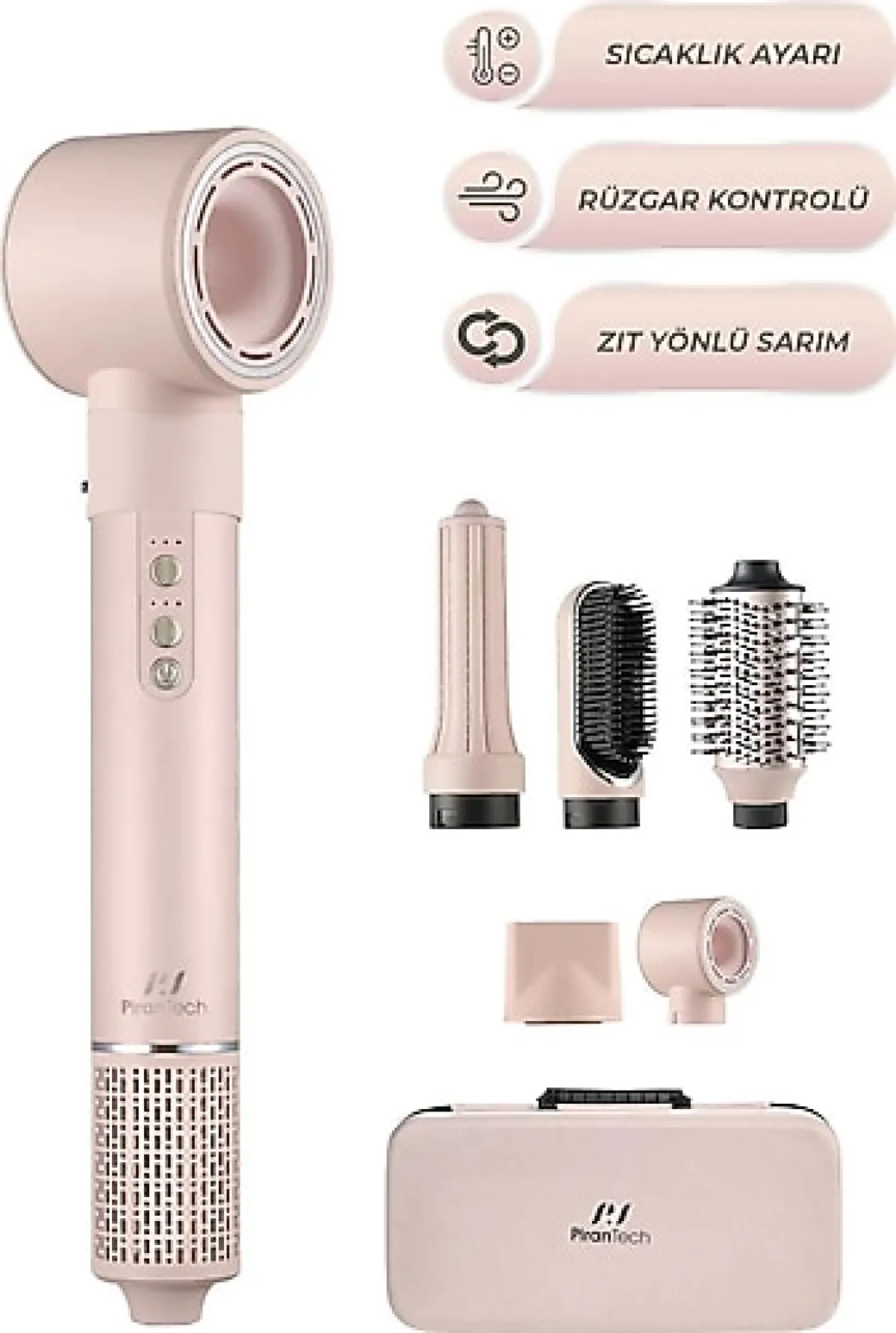 Pirantech KS-92 5in1 Saç Şekillendirme Seti