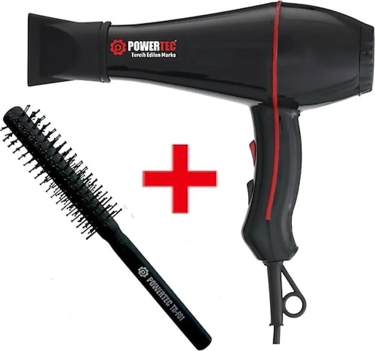 Powertec TR-601 2500 W Profesyonel Fön Makinesi + Berber Fön Fırçası