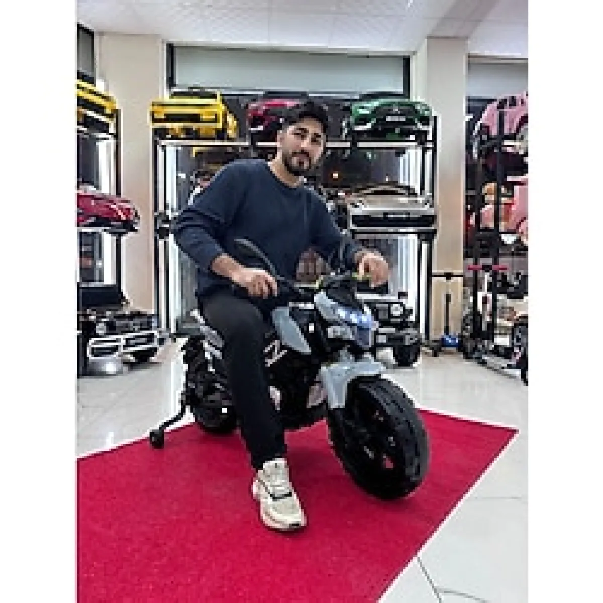 Poyraz Akülü 3-10 Yaş 12 Volt Akülü Motor Akülü Motosiklet - Gri