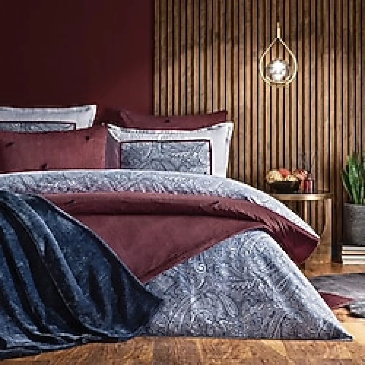 Puffy Rosida Çift Kişilik Eternal Çeyiz Seti - Bordo