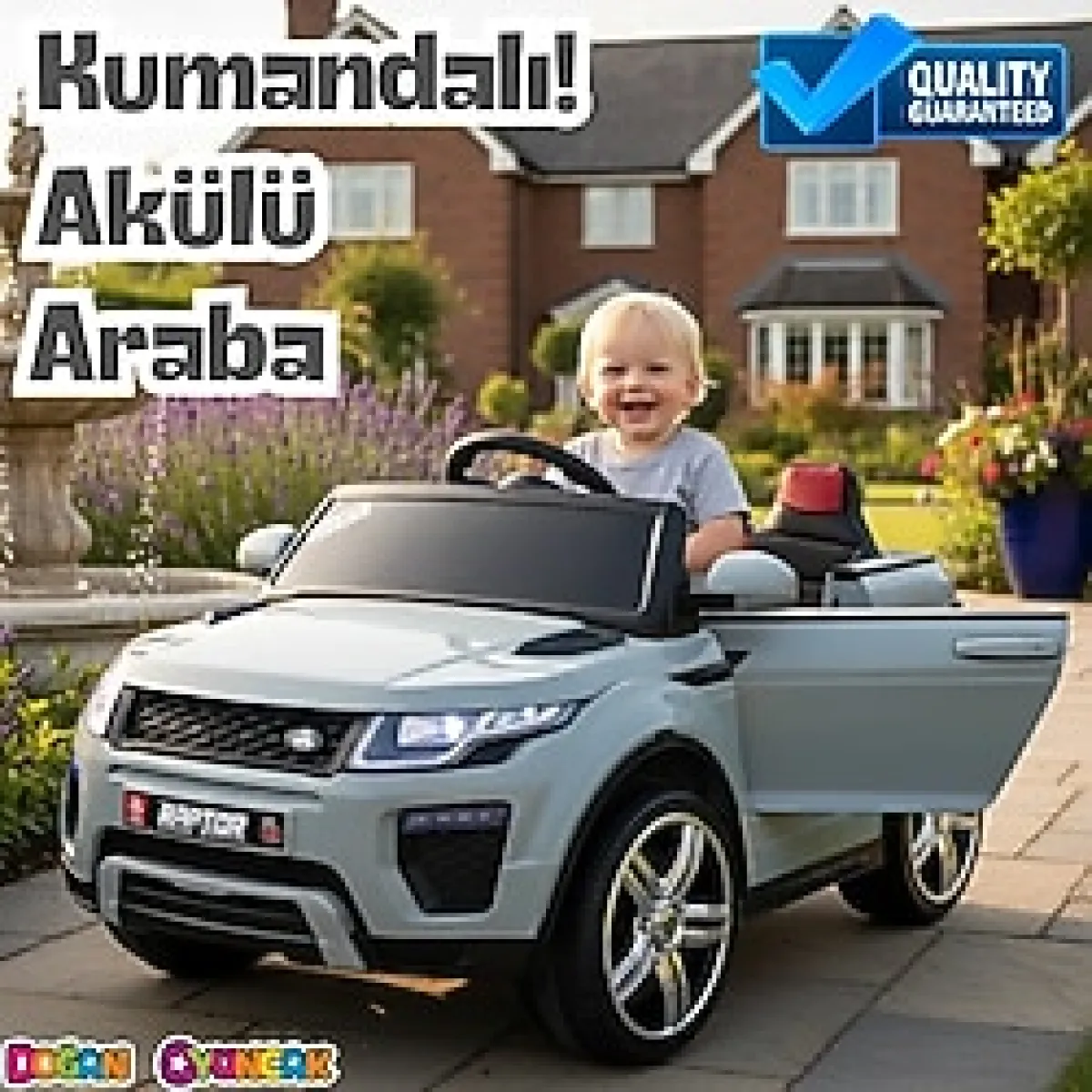 Raptor Gt Gri Uzaktan Kumandalı 4X2 12 Volt Akülü Araba - Rc Land Rover Akülü Araba Range Rover