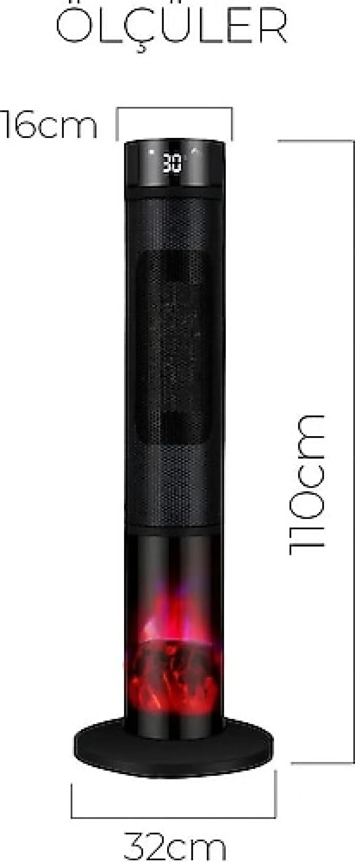 Robo 2000 W Şömineli Kule Tipi Isıtıcı