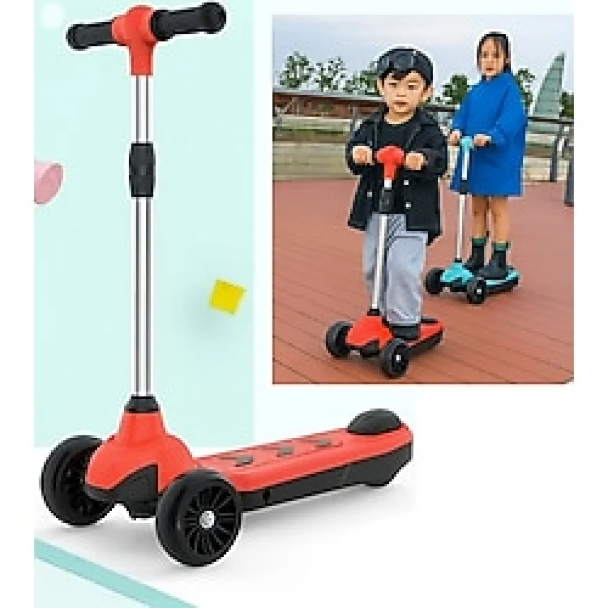 ROBO Elektrikli 3 Tekerlekli Çocuk Scooter Kırmızı
