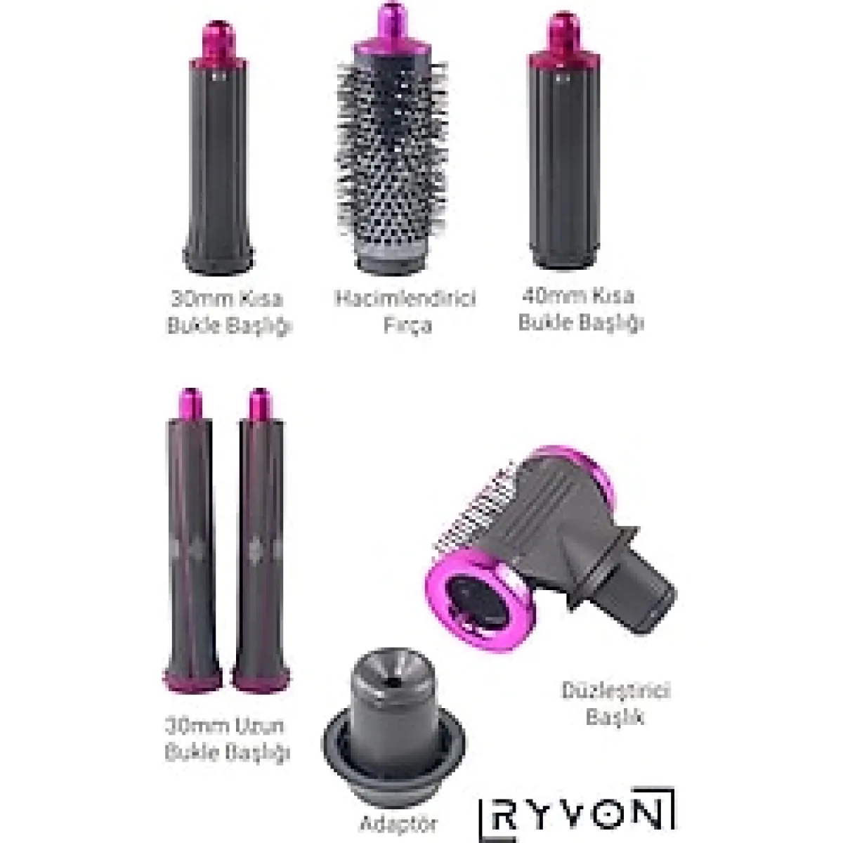 RYVON Saç Kurutma ve Şekillendirici için Ekstra 7 Başlık
