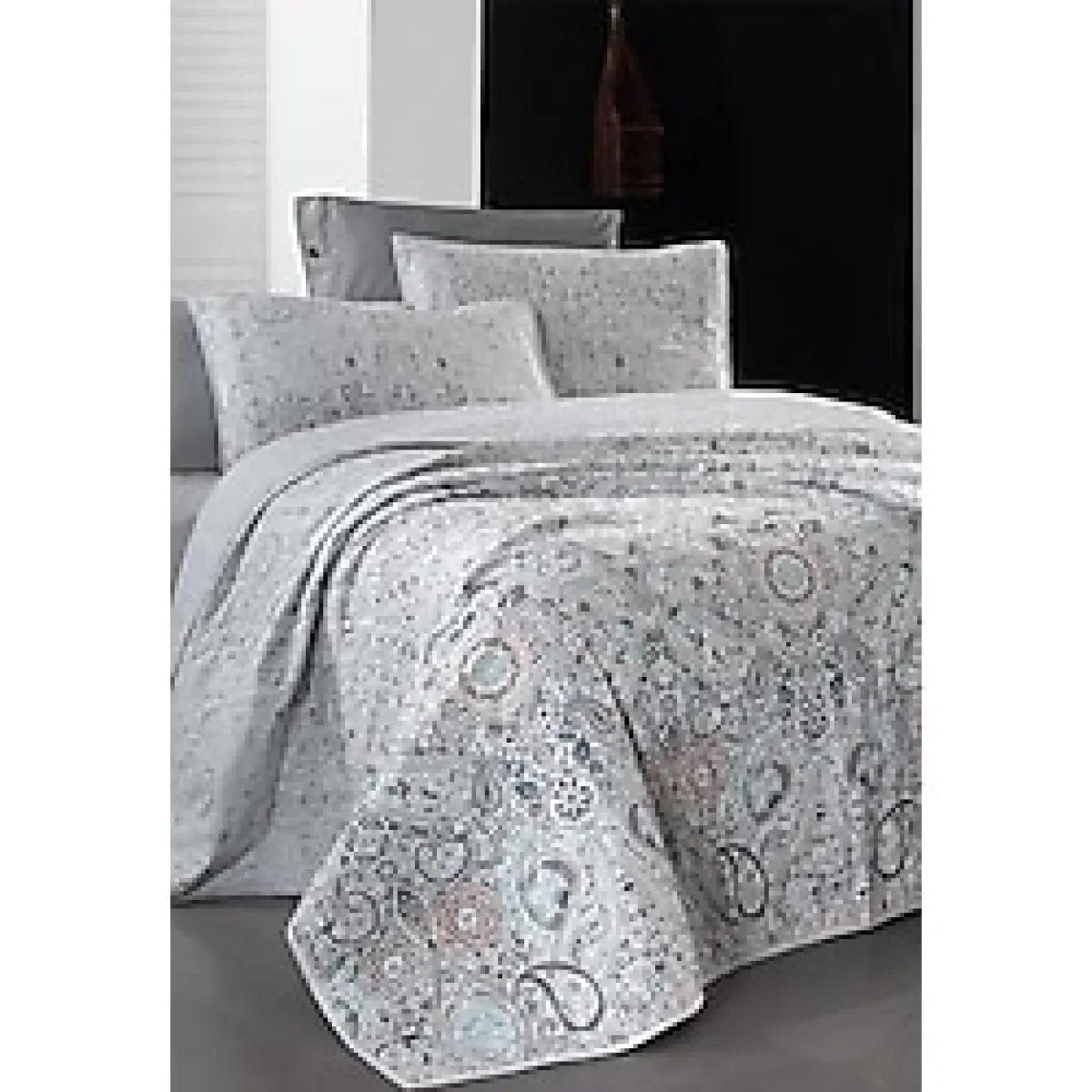 Sarev Opava Gri Mood Comfort Tek Kişilik%100 Pamuk Yatak Örtüsü Seti