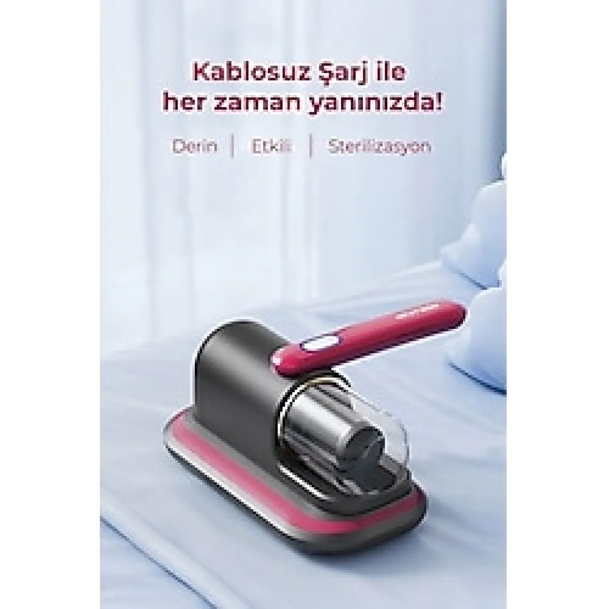 Şarjlı Uv Işınlı Yatak ve Koltuk El Süpürgesi, Gri Renk - Ahşap - Bej - Siyah - Seçenek 1