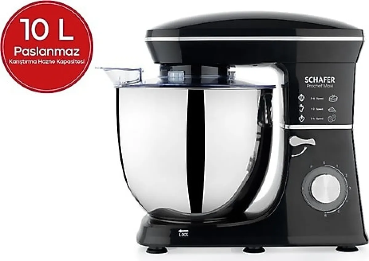 Schafer Prochef Maxi 2000 W Siyah 10 lt Stand Mikser