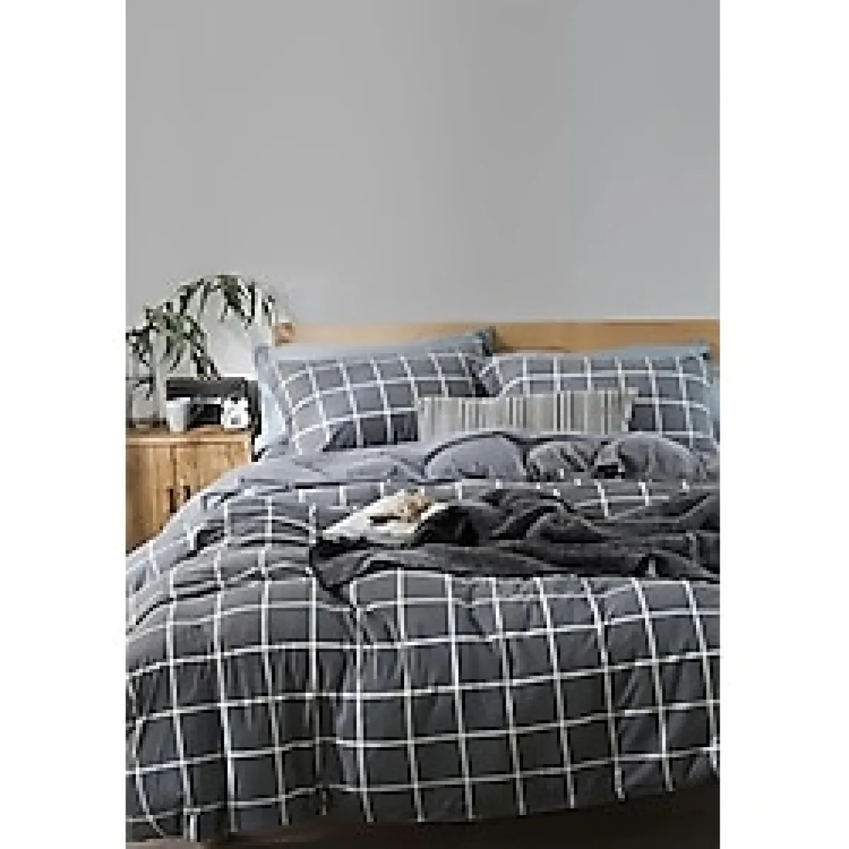 Sheri Home Sheri Basic Çift Kişilik 1 Adet Nevresim (Yorgan KILIFI)200 cm x 220 Cm, Malzeme: Pamuk. - Antrasit - 200 x 220 cm