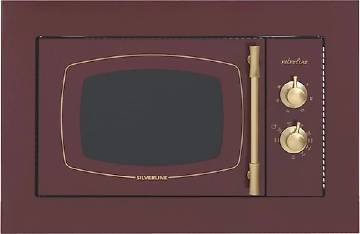 Silverline MW9033R01 Rustik Retro 23 lt Kırmızı Ankastre Mikrodalga Fırın