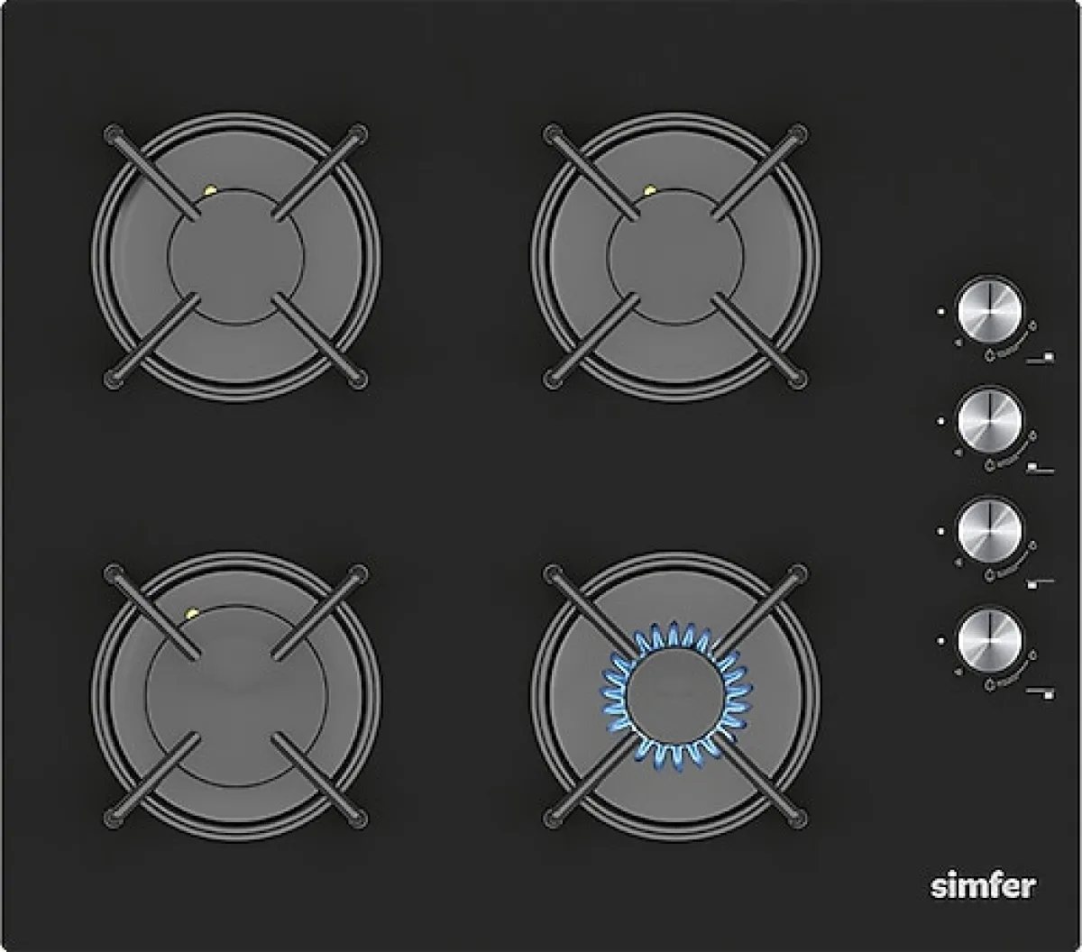 Simfer 3046 Siyah Klasik Set üstü Cam Ocak