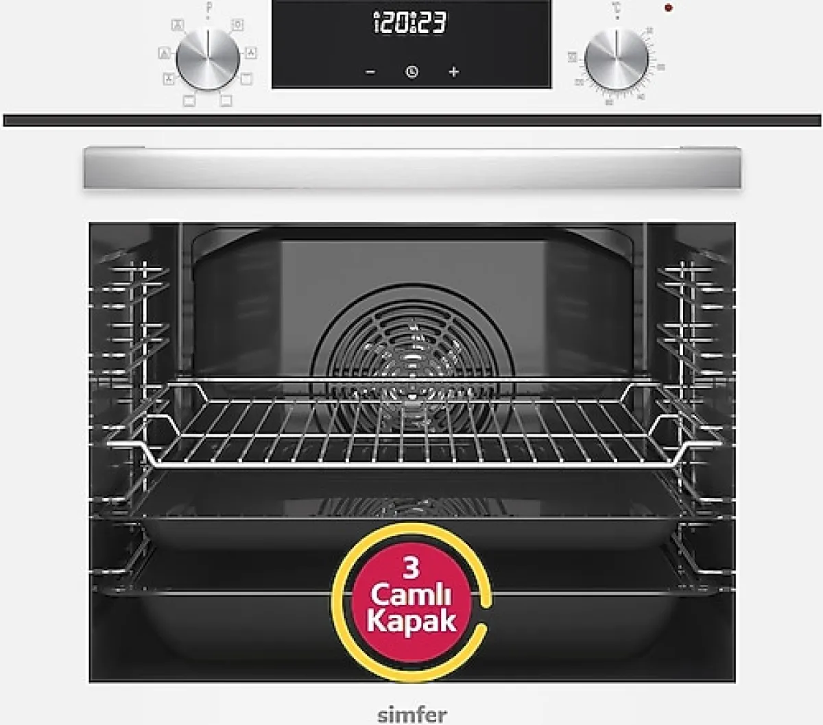 Simfer QS 8209 76 lt Beyaz Ankastre Fırın