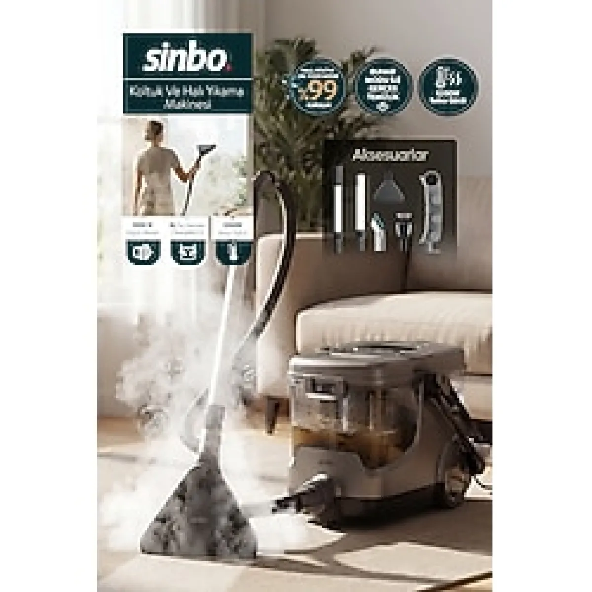 Sinbo SCC-7607 Koltuk ve Halı Yıkama Makinesi