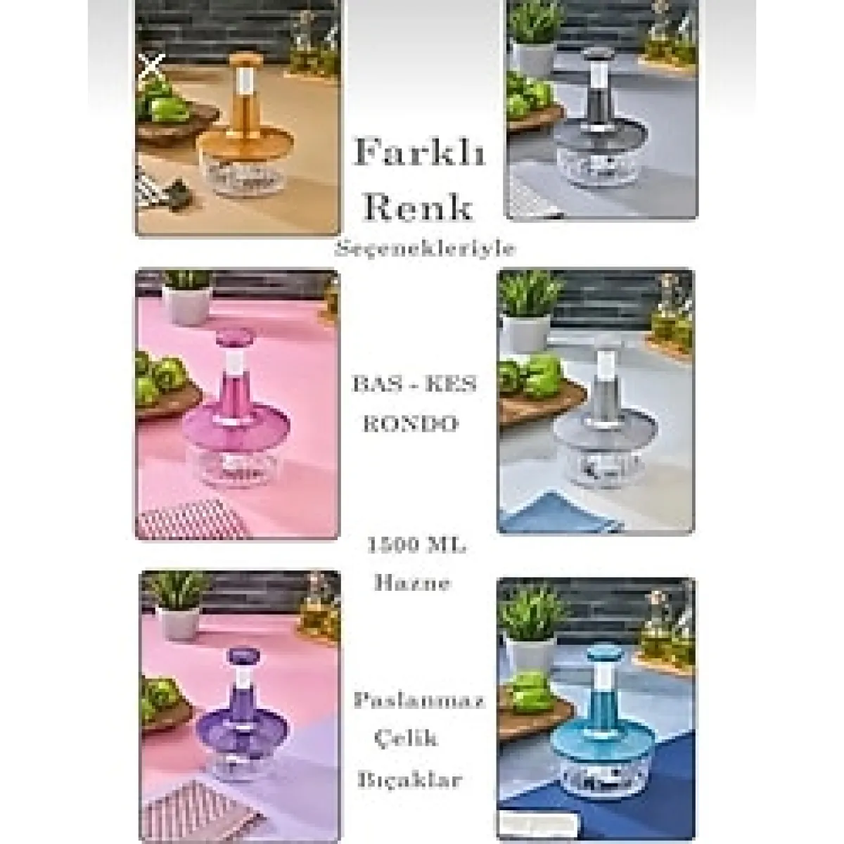 Solingen El Rondosu (RENK STOKTAN GÖNDERİM) 3 Bıçaklı Paslanmaz Çelik Bıçak - Çok Renkli