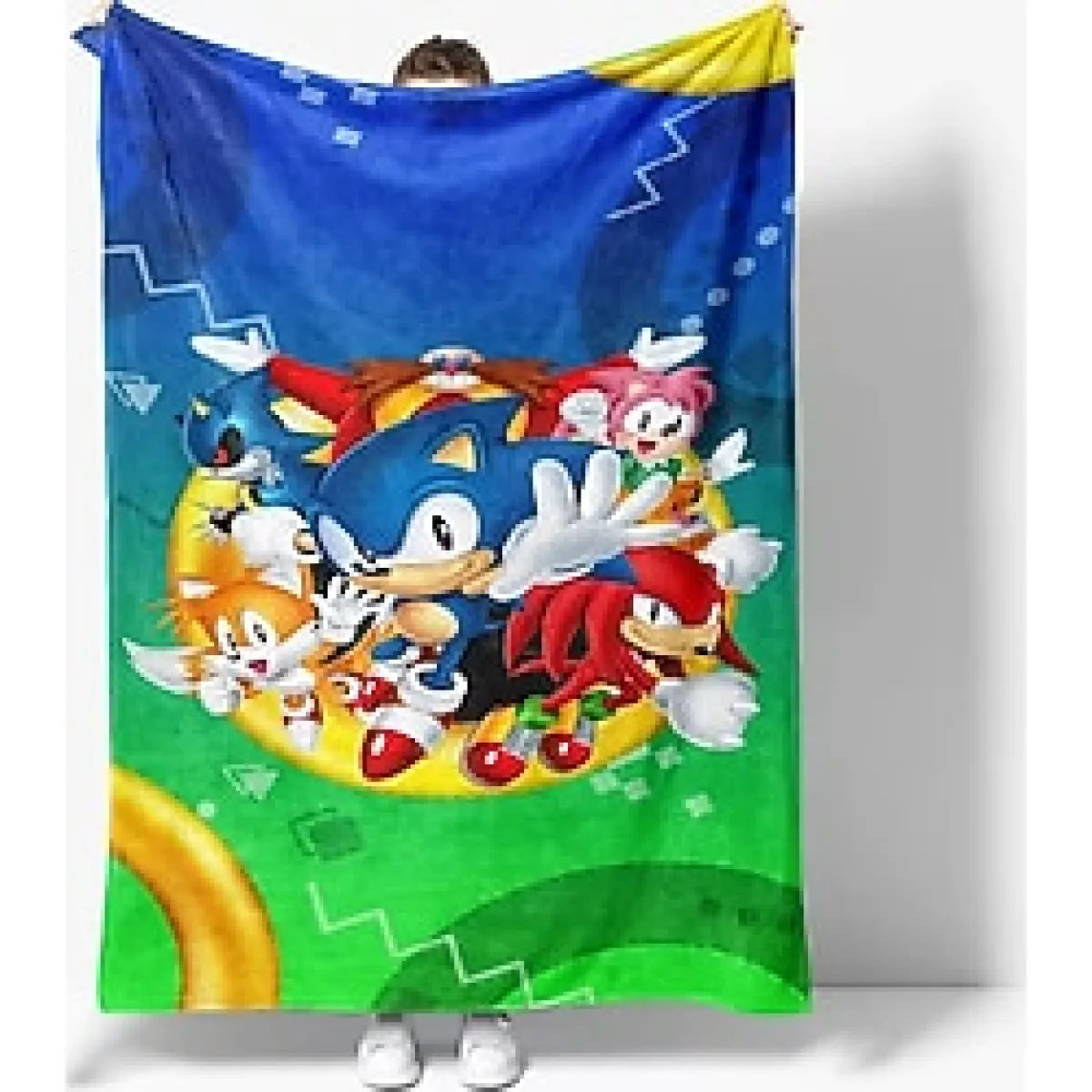 Sonic Desenli Baskılı Polar TV Battaniyesi