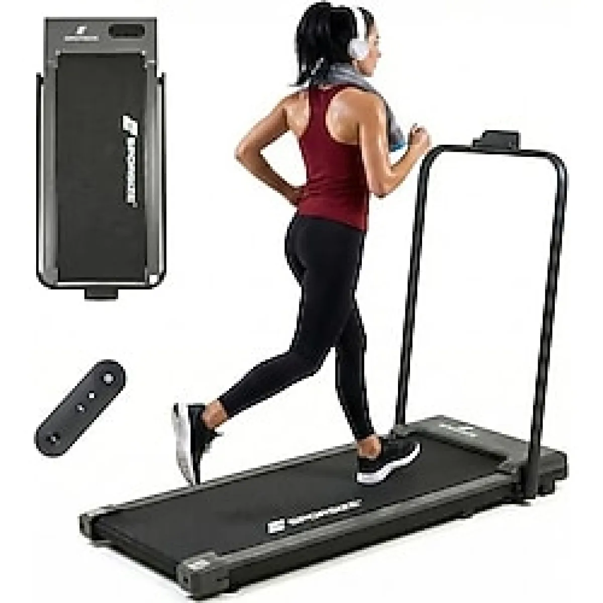 Sporsize 2 Hp Katlanabilir Yürüyüş ve Koşu Bandı - Sessiz Motor, Uzaktan Kumanda, LED Ekran - Ev & Ofis Spor Aleti Walkingpad