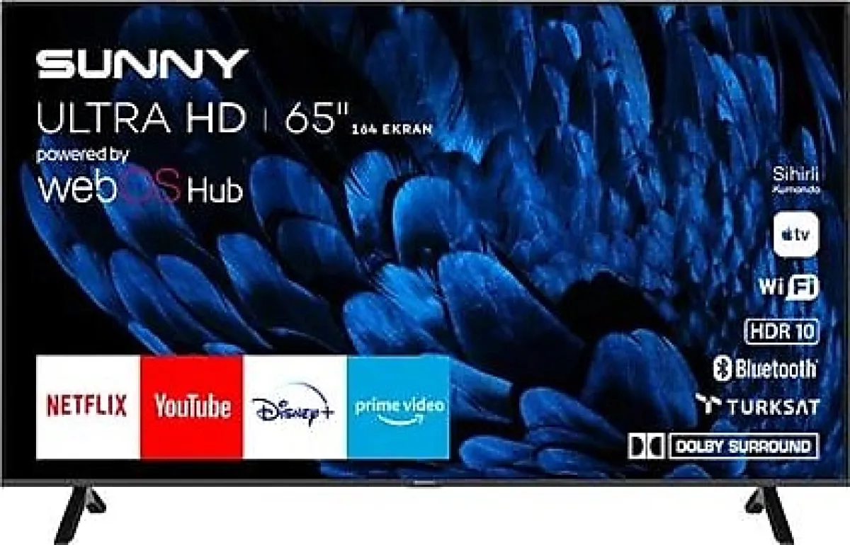 Sunny SN65FMN252 Frameless 4K Ultra HD 65" 165 Ekran Uydu Alıcılı webOS Smart LED TV