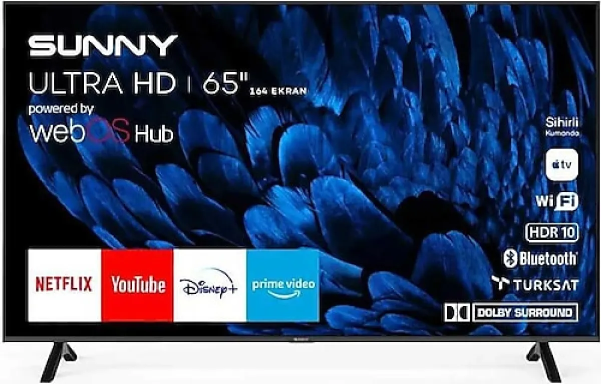 Sunny SN65QMN252 4K Ultra HD 65" 165 Ekran Uydu Alıcılı webOS Smart QLED TV