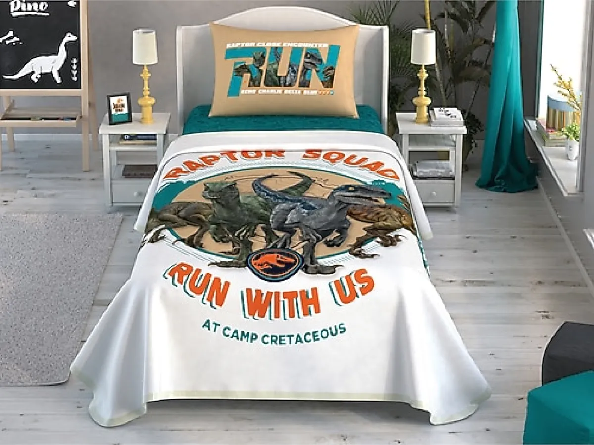 Taç Lisanslı Jurassic World Tek Kişilik Pike Takımı