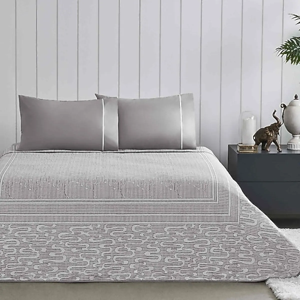 Taç Marlena Antrasit Jakarlı Tek Kişilik Pike Takımı