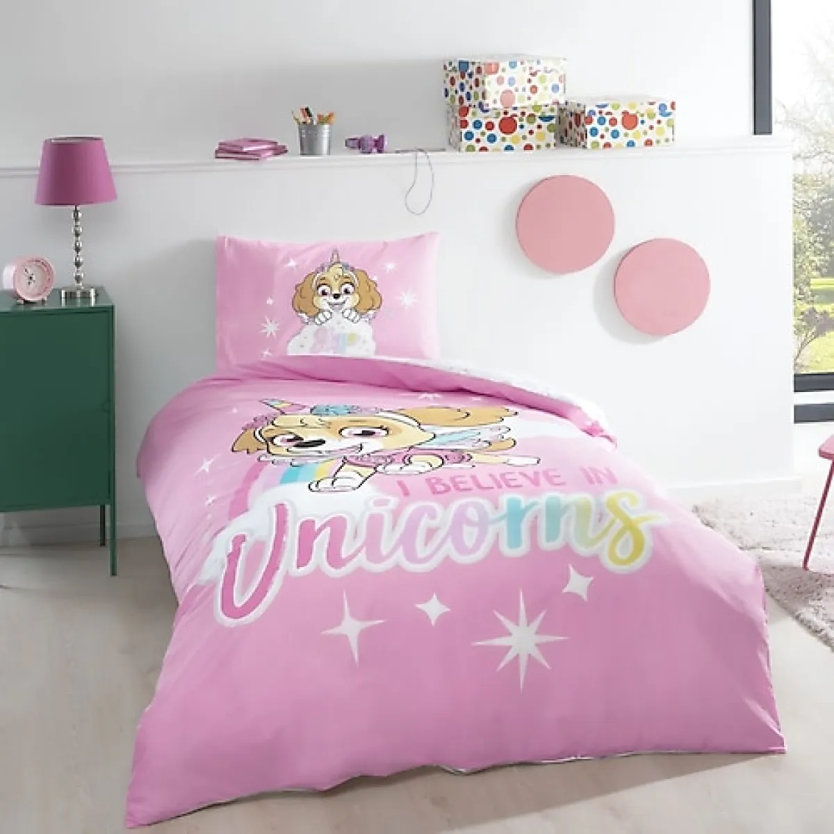 Taç Paw Patrol Skye Glitter Lisanslı Tek Kişilik Nevresim Takımı