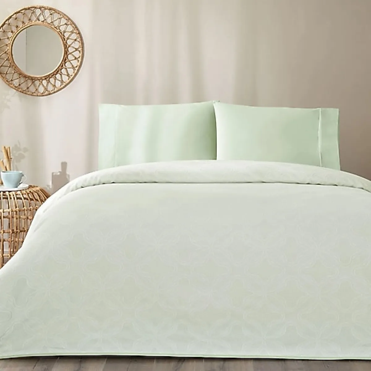 Taç Soleya Mint Çift Kişilik Pike Takımı