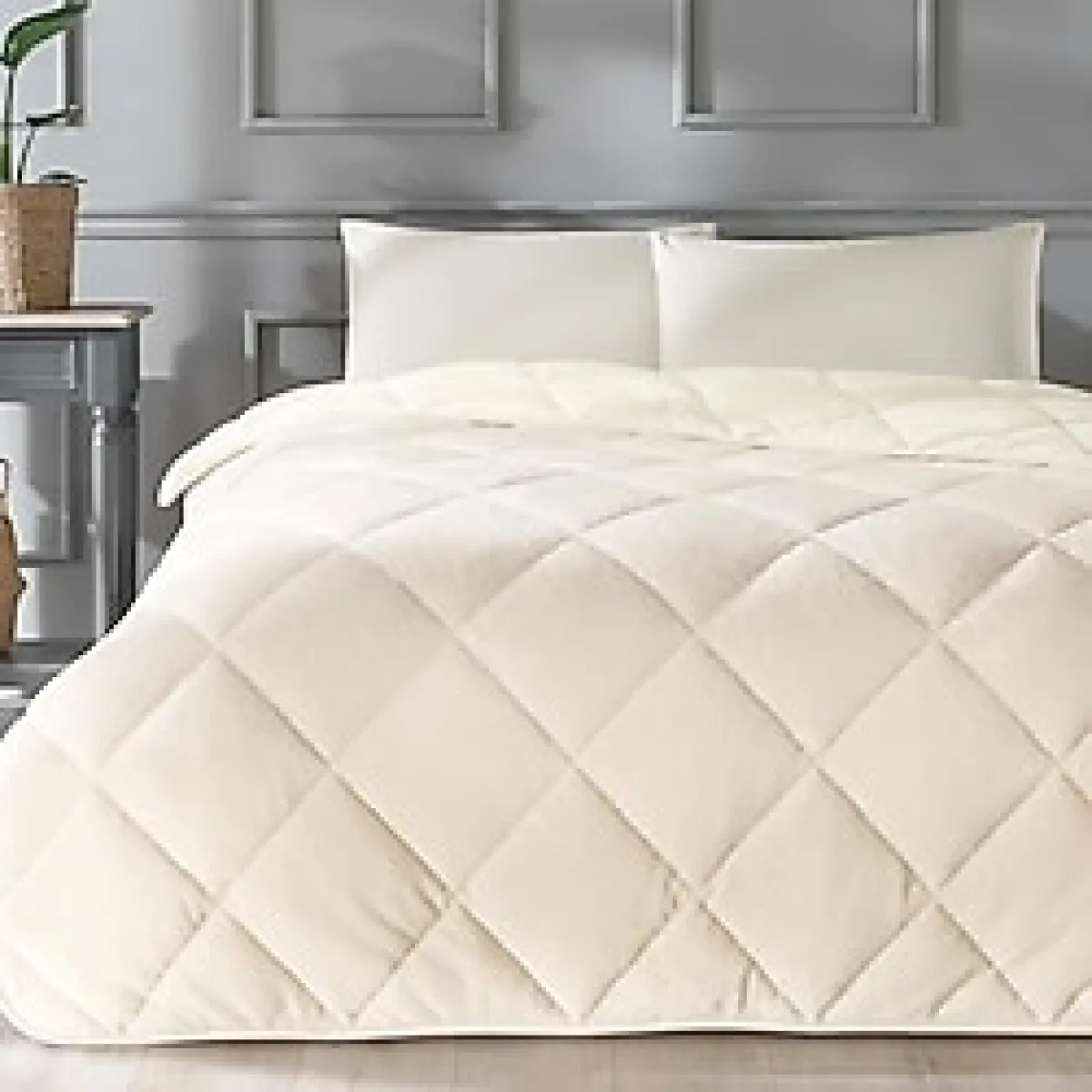 Taç Teddy Düz Uyku Seti + yastık kılıfı:%100 Pamuk Yorgan+yastık iç dolgu:%100 polyester Uyku Seti, Bej, Çift Kişilik