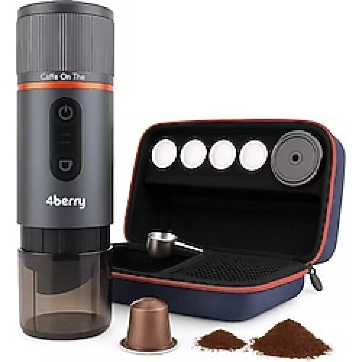 Taşınabilir Kahve Makinesi Pro Max - Şarjlı, Taşınabilir, Kapsül ve Toz Kahve Uyumlu MAVI