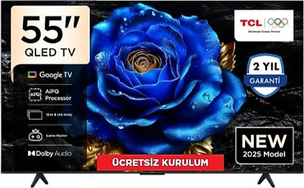 TCL 55T61C 4K Ultra HD 55" 140 Ekran Uydu Alıcılı Google Smart QLED TV