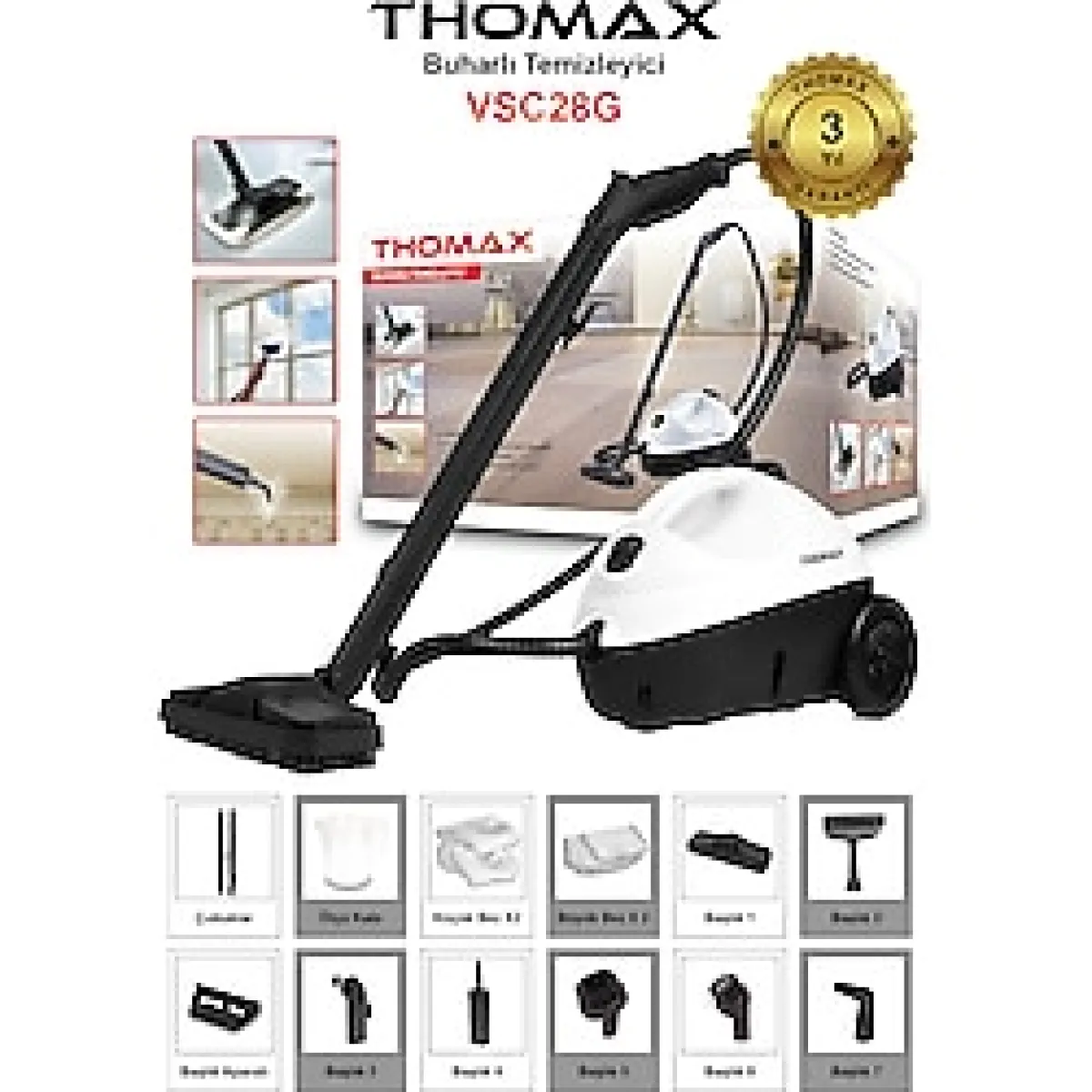 THOMAX Çok Fonksiyonlu Buharlı Temizleyici Buharlı Temizlik Makinası