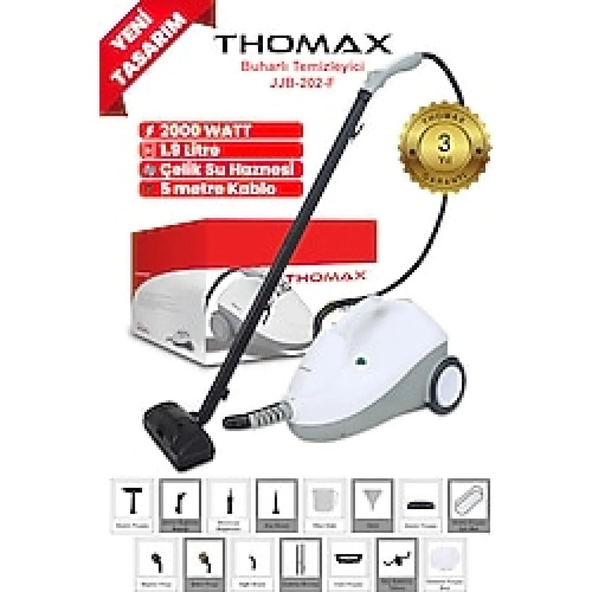 THOMAX Elektrikli Ev Aletleri Çok Fonksiyonlu Buharlı Temizlik Makinası Buharlı Temizleyici