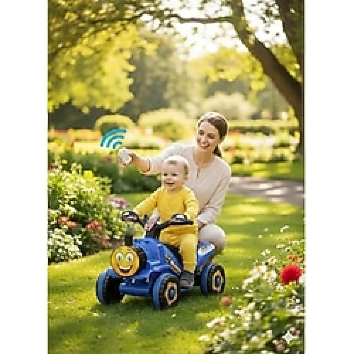 UJ Toys Thomas Kumandalı Akülü Tren Kumandalı Atv 2-4 Yaş Çocuklar Için - Sarı