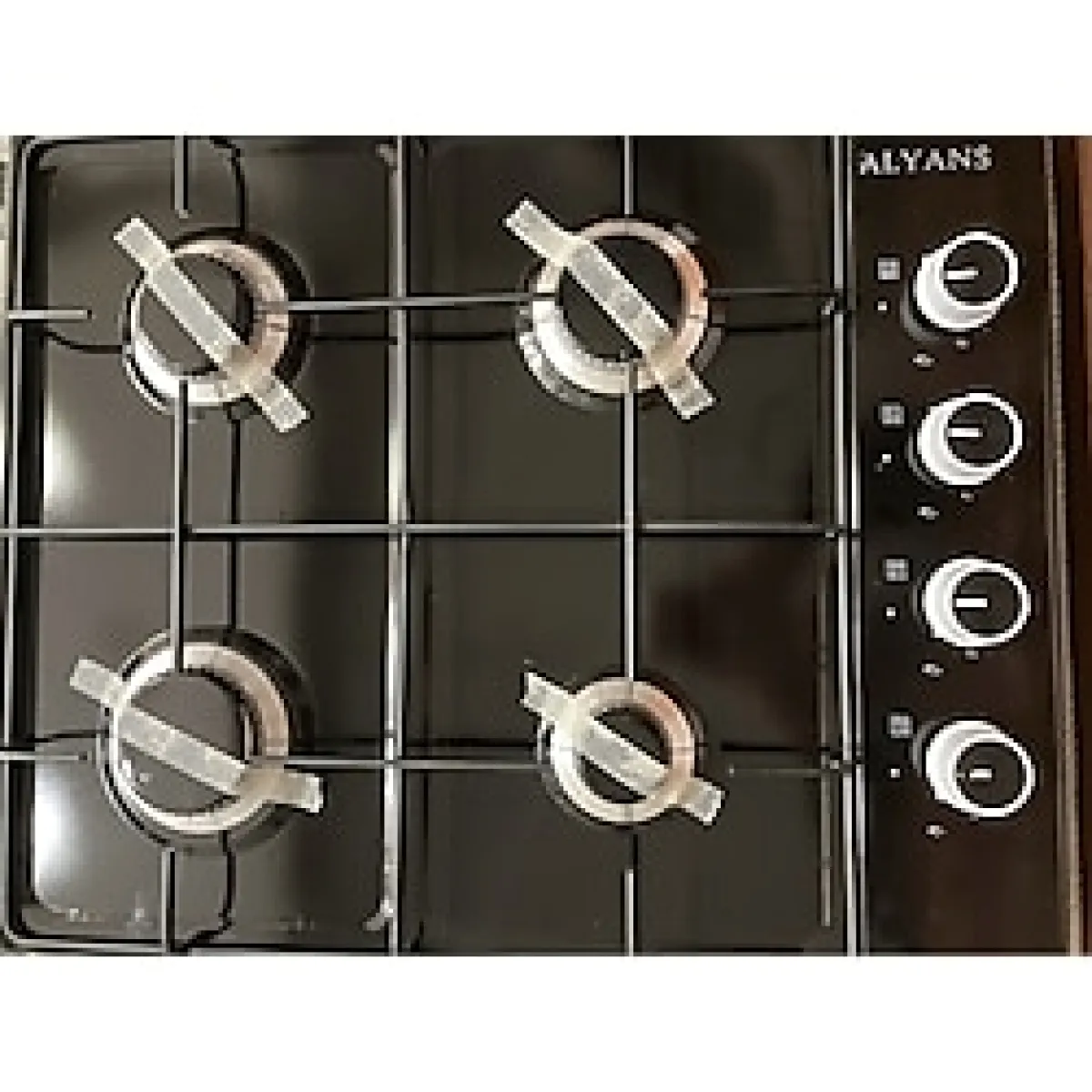 Üstten Düğmeli 4 Gözlü Ocak Çakmaksız Doğalgazlı Set Üstü Ocak Siyah