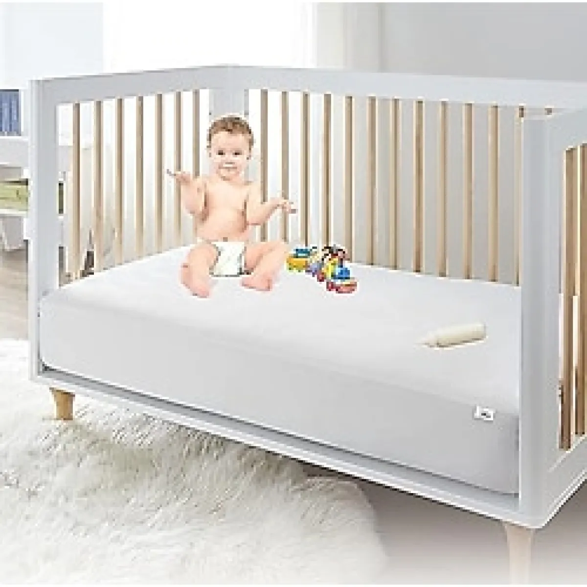 Vionel Home%100 Pamuklu, Sıvı Geçirmez Bebek Alezi,Bebek Alez Yatak Koruyucu, Çocuk Yatak Koruyucu Alezi,Park Beşik Yatak Alezi,Park Beşik Yatak Koruyucu (70 x 120)