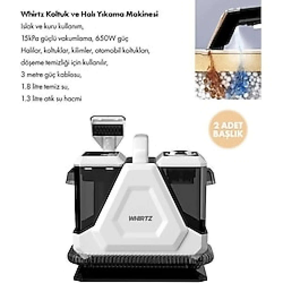 Whirtz Halı Yıkama Makinesi - Beyaz