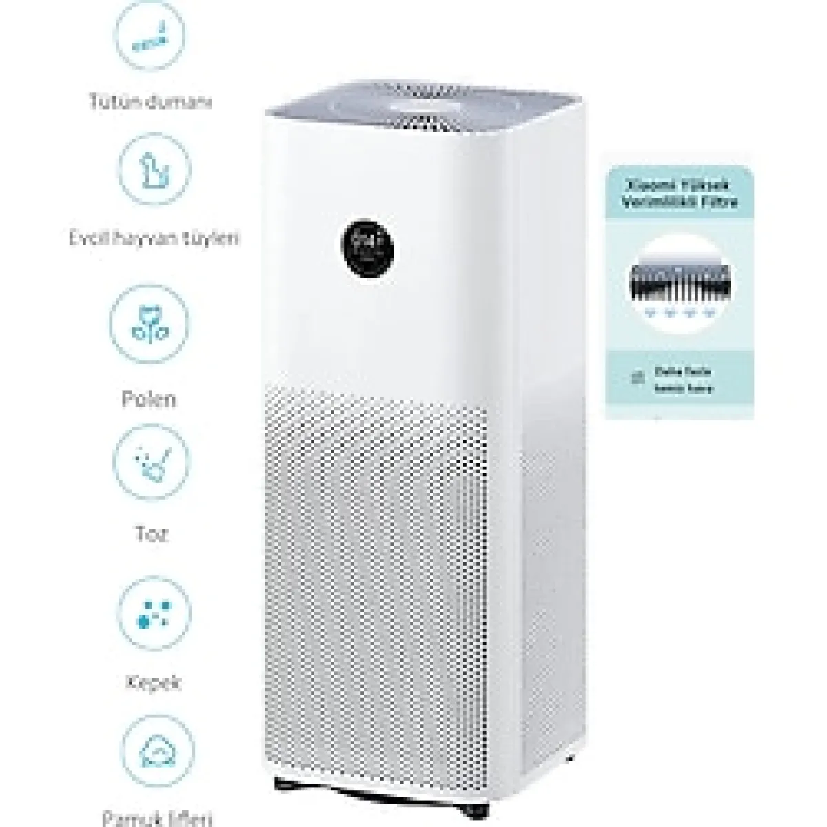 Xiaomi Hava Temizleyici 3ü 1 Arada Yüksek Verimli Filtre Şık Tasarım Alerjen Giderme Akıllı Kontrol