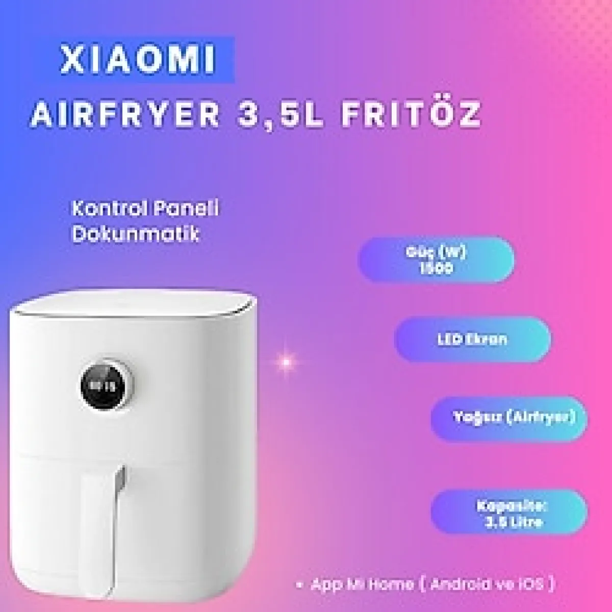 Xiaomi Mi Akıllı Hava Fritözü 3.5l Airfryer 3.5 Lt - Beyaz