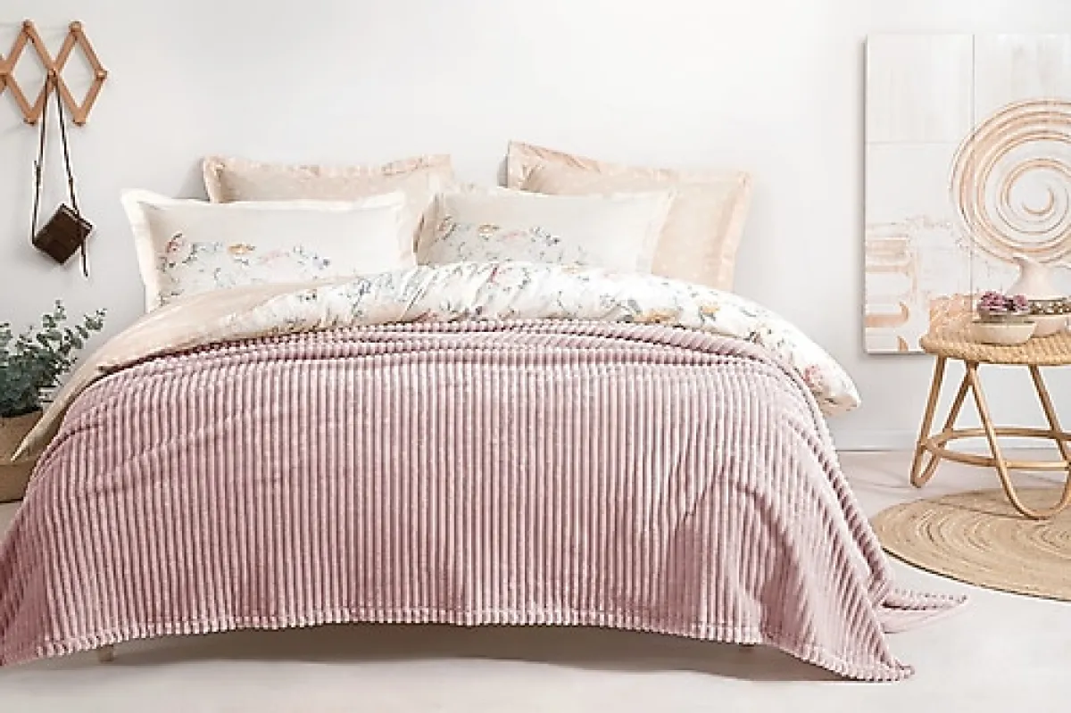 Yataş Holly Pudra 150x220 cm Welsoft Tek Kişilik Battaniye
