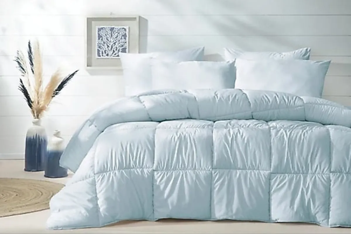 Yataş Macaron Mavi 195x215 cm Çift Kişilik Yastık Yorgan Seti