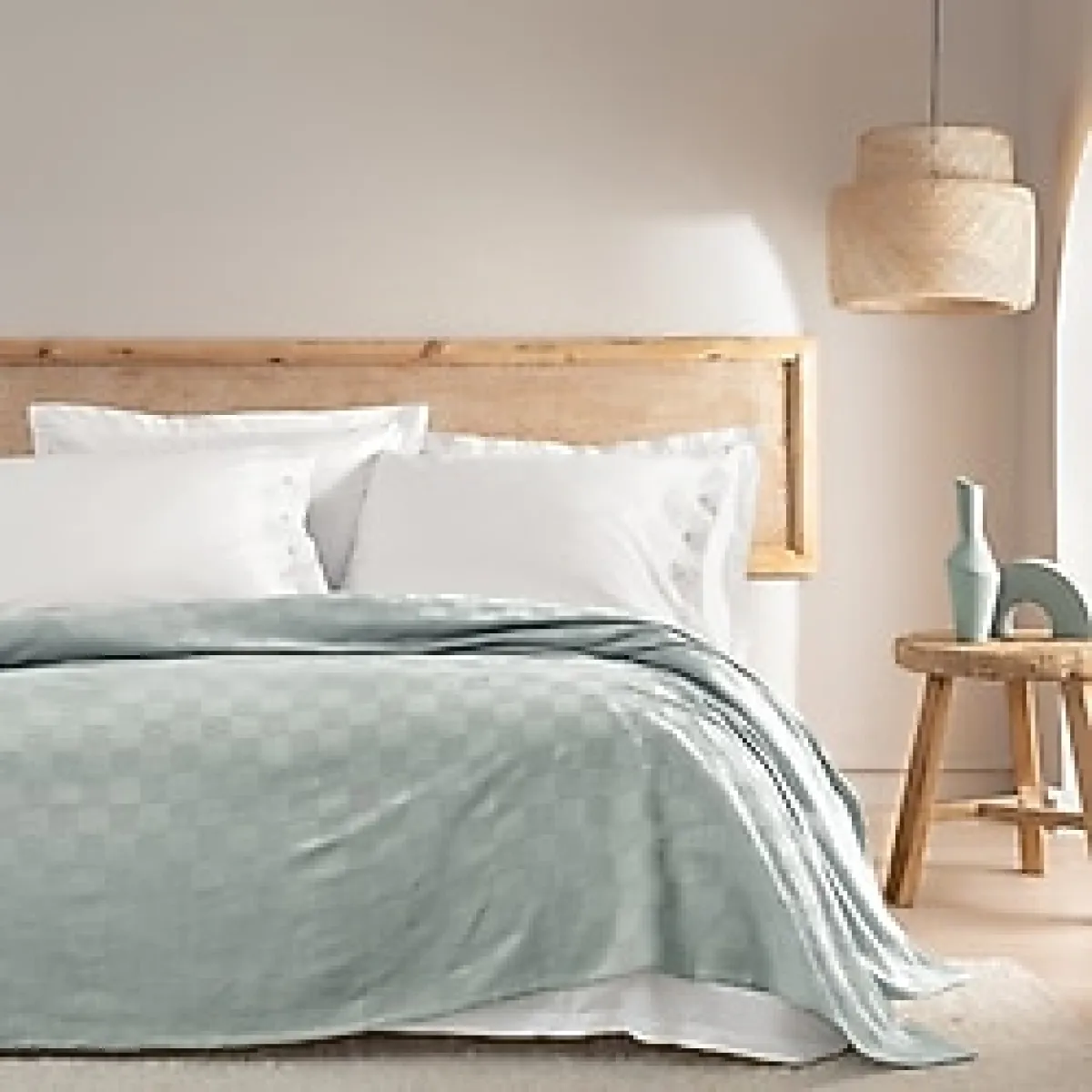 Yataş Ovis Çift Kişilik %100 Pamuk Pike - Adaçayı